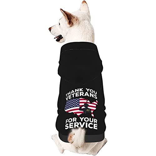 Hund Hoodie, Vielen Dank Für Ihren Dienst, Patriotischer Veteranentag Haustierkleidung Für Hunde Warme Hundekleidung Atmungsaktiver Kapuzenpullover Für Welpen Mittelgroße Hunde Katze XL von 321
