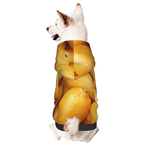 Hund Hoodie, Zitronen-Druckmuster Hundekleidung Warme Hund Kleidung Atmungsaktiver Kapuzenpullis Für Welpen Mittelgroße Hunde Katze XXL von 321