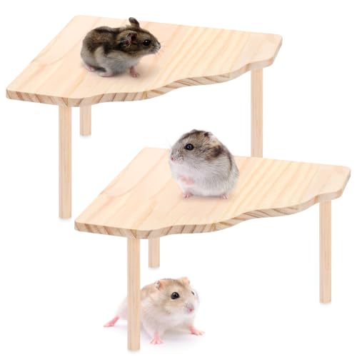 3BAO 2-teiliges Hamsterspiel aus Holz, geeignet für syrische Zwerghamster, Sandratten, Mäuse, achtzahnige Mäuse oder andere kleine Haustiere (Dreieck -12,9 cm hoch) von 3BAO