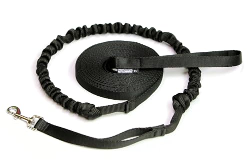 Lange Hundeleine mit Stoßdämpfer: Dressur, Training, Joggen, Wandern, Schwimmen (Schwarz, L 10m) Lange Hundeleine mit Stoßdämpfer: Dressur, Training, Joggen, Wandern, Schwimmen (Schwarz, L 10m) von 3RD-POLE