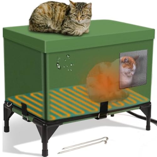 3T6B Katzenhaus Outdoor Winterfest Robustes, Beheiztes Katzenhaus für den Außenbereich, Wasserdicht, Sicherheits-Fluchttür, Isoliertes Außenstreu mit Heizung, speziell für verwilderte Stallkatzen 3T6B Katzenhaus Outdoor Winterfest Robustes, Beheiztes Katzenhaus für den Außenbereich, Wasserdicht, Sicherheits-Fluchttür, Isoliertes Außenstreu mit Heizung, speziell für verwilderte Stallkatzen von 3T6B