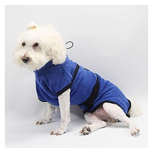 3UOOWWFA Hunde-Bademantel, Handtuch, schnell trocknend, Haustier-Bademantel, Größe XS-XL, super saugfähig, Mikrofaserfaser, Handtuch, Katzenbademantel (Farbe: Marineblau, Größe: S) von 3UOOWWFA