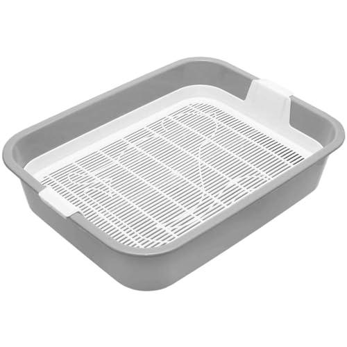 4BIG.fun Katzentoilette für Kätzchen Katzenbabys Kaninchen Meerschweinchen Erste Schalentoilette für Kleintierkäfige Katzenklo kleine Toliette für Junge Katzen WC Tray mit Reinigungssieb von 4BIG.fun