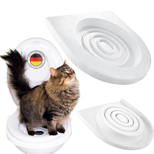 Trainingssystem zum eingewöhnen Ihrer Katze an das WC Katzen WC-Sitz Toiletten Training System Katzentoilette Katzenklo Toilettensitz von 4BIG.fun