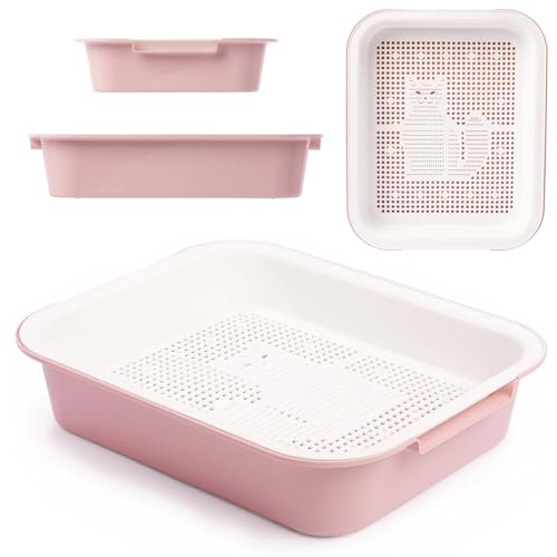 Schalentoilette Katzenklo Kätzchen WC Reinigungssieb Rosa Katzentoilette Tray von 4BIG.fun