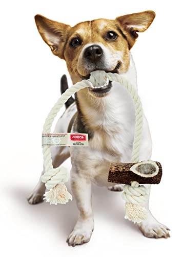 4DOGS ORIGINAL Hundeseilspielzeug | Hundespielzeug | Welpen-Beißring | Kombiniert mit natürlichem Kaugeweih | 100% natürlich glutenfrei | Non-GMO | 1 Stück Einzelschnur - XXL-Mix von 4DOGS ORIGINAL