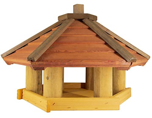 Vogelhaus zum Aufhängen - Vogelfutterhaus ohne Ständer - Futterhaus für Vögel - Vogelhäuser aus Holz - robuster Vogelhäuschen für Garten und Balkon - 35,5x44x40 cm von 4IQ Group