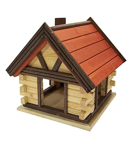 Vogelhaus zum Aufhängen - Vogelfutterhaus ohne Ständer - Futterhaus für Vögel - Vogelhäuser aus Holz - robuster Vogelhäuschen für Garten und Balkon - 40x38x38 cm von 4IQ Group