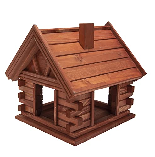 Vogelhaus zum Aufhängen - Vogelfutterhaus ohne Ständer - Futterhaus für Vögel - Vogelhäuser aus Holz - robuster Vogelhäuschen für Garten und Balkon - 40x38x38 cm von 4IQ Group