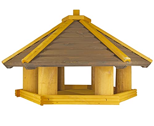 Vogelhaus zum Aufhängen - Vogelfutterhaus ohne Ständer - Futterhaus für Vögel - Vogelhäuser aus Holz - robuster Vogelhäuschen für Garten und Balkon - 43x60x54 cm von 4IQ Group