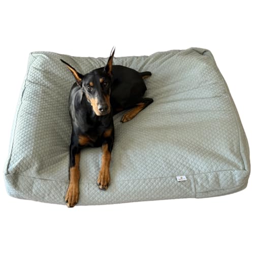 4Knines Luxuriöser Hundebett-Bezug – in den USA ansässig – Premium-strapazierfähiges, gestepptes, wasserdichtes strapazierfähiges Material – mittelgroß – Nebel 4Knines Luxuriöser Hundebett-Bezug – in den USA ansässig – Premium-strapazierfähiges, gestepptes, wasserdichtes strapazierfähiges Material – mittelgroß – Nebel von 4Knines