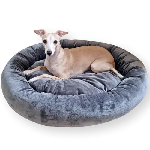 4L Textil Buzzy Kuscheliges Hundebett kleine Hunde Hundekörbchen Hundekorb kleine Hunde Hundekissen waschbar Katzenkorb Katzenbett Katzenkörbchen (60x55 cm, Graphit) von 4L Textil