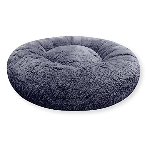 4L Textil Fuzzy Katzenbett flauschig Donut Hundebett kleine Hunde Katzenbett kuschelig weich Plüsch Katzenkörbchen Katzen Kuschelbett (Ø 70 cm, Graphit) 4L Textil Fuzzy Katzenbett flauschig Donut Hundebett kleine Hunde Katzenbett kuschelig weich Plüsch Katzenkörbchen Katzen Kuschelbett (Ø 70 cm, Graphit) von 4L Textil