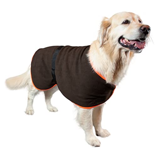 4adventures HUBERTUS Hunde Fleece Abschwitzdecke Trocken Mantel mit Membrane Drückjagd Entenjagd Wasserarbeit (S) von 4adventures