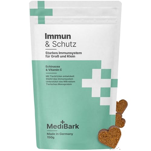 MediBark Immun & Schutz - Hundeleckerli mit Echinacea & Vitamin C - fördert Abwehrkräfte - Glutenfrei & Zuckerfrei - tägliche Vitamine & Antioxidantien - Leckerlis für Hunde - 450 Stück MediBark Immun & Schutz - Hundeleckerli mit Echinacea & Vitamin C - fördert Abwehrkräfte - Glutenfrei & Zuckerfrei - tägliche Vitamine & Antioxidantien - Leckerlis für Hunde - 450 Stück von 4barks