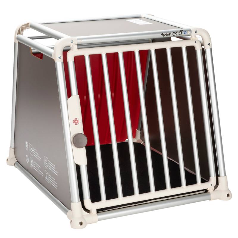 4pets® Hunde-Transportbox Ecoline silber, Gr. Three Gr. S, Maße: ca. 66 x 68 x 73,5 cm von 4pets