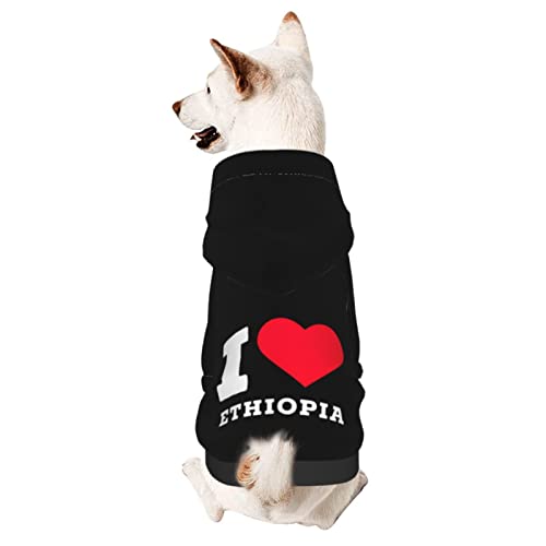 Hund Hoodie, Äthiopien Herzliebe Hundebekleidung Warme Pet Bekleidung Atmungsaktiver Haustierbekleidung Für Welpen Mittelgroße Hunde Katze XXL von 550