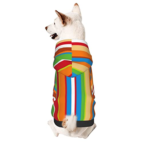 Hund Hoodie, Bunte Geometrische Streifen Hundemantel Atmungsaktiver Pet Bekleidung Warme Haustier Hoodies Für Welpen Mittelgroße Hunde Katze S von 550
