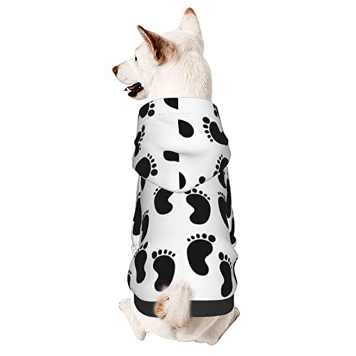 Hund Hoodie, Fußabdruck Pfoten Hoodie Warme Hunde Kapuzenpulli Atmungsaktiver Zweibein-Kleidung Für Welpen Mittelgroße Hunde Katze M von 550