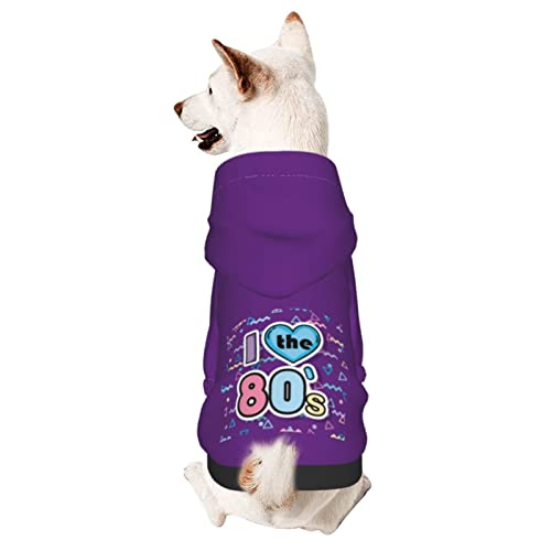 Hund Hoodie, Ich Liebe 80Er-Hippie Hunde Kapuzenpulli Warme Hundekleidung Atmungsaktiver Haustierkleidung Für Hunde Für Welpen Mittelgroße Hunde Katze M von 550