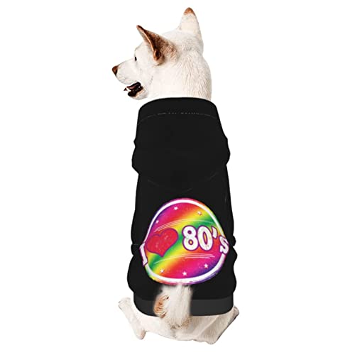 Hund Hoodie, Ich Liebe 80Er-Hippie Kapuzenpulli Für Hunde Mode Hunde Kapuzenpulli Atmungsaktiver Haustier Hoodies Für Welpen Mittelgroße Hunde Katze S von 550