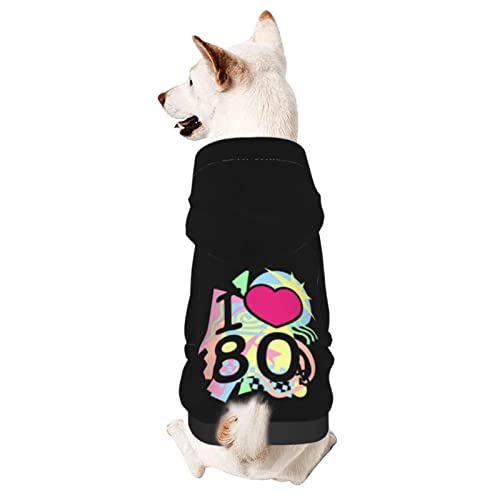 Hund Hoodie, Ich Liebe 80Er-Hippie Pet Kleidung Mode Kapuzenpullis Atmungsaktiver Hundekleidung Für Welpen Mittelgroße Hunde Katze S von 550