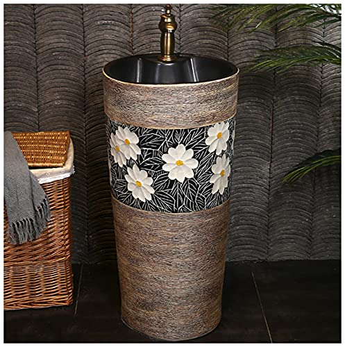 5JJJLOOOPP Badezimmer mit Untersitz Aquarium Keramik Old Industrial Style Dekoration Ein Untersitz Hart und Sauber Fallend Typ Waschständer Original (L) von 5JJJLOOOPP
