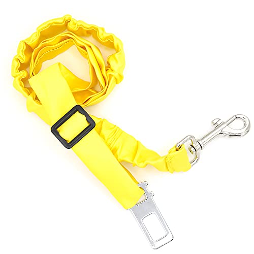 Auto-Sicherheitsgurt für Hunde, Katzen, Haustiere, verstellbar, strapazierfähig, elastisch, für Autos, mit elastischem Nylon-Bungee-Puffer (Gelb) von 5RIDGE