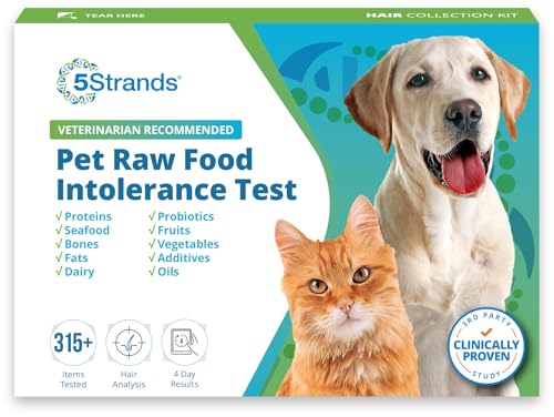 5Strands Pet Rohfutter Intoleranz Test, zu Hause Empfindlichkeitstest für Hunde & Katzen, 270 Artikel, Haaranalyse, Genaue für alle Altersgruppen und Rassen, Ergebnisse in 7 Tagen - Huhn, Rind, Ente 5Strands Pet Rohfutter Intoleranz Test, zu Hause Empfindlichkeitstest für Hunde & Katzen, 270 Artikel, Haaranalyse, Genaue für alle Altersgruppen und Rassen, Ergebnisse in 7 Tagen - Huhn, Rind, Ente von 5Strands