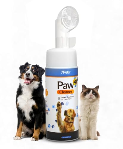 7Pets™ Pfotenreiniger für Hunde mit weicher Silikonbürste - Kein Ausspülen Hundepfoten-Waschschaum für saubere Pfoten - Natürlicher Haustierpfotenreiniger für den täglichen Gebrauch - Hundefußreiniger von 7PETS