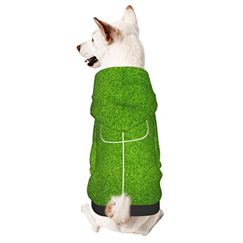 Hund Hoodie Grünes Fußballstadion Feld Hundekleidung Zweibeiniger Haustier Pullover Warme Kapuzen Hunde Sweatshirt, Für Kleiner Hund, Katze, L von 803