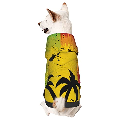 Hund Hoodie Hawaii Rasta Jamaika Kapuzen Hunde Sweatshirt Warme Haustier Pullover Zweibeiniger Hundekleidung, Für Katze, Kleiner Hund, XS von 803