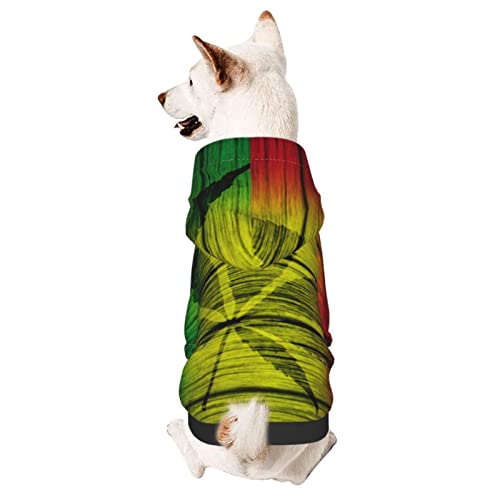 Hund Hoodie Holz Rasta Flagge Marihuana Blatt Haustier Pullover Winter Haustierkleidung Für Hunde Warme Hund Hoodie Mantel, Für Katze, Kleiner Hund, XL von 803