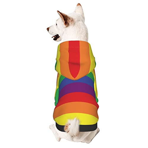 Hund Hoodie LGBT Regenbogen Stolz Streifen Haustier Hoodies Zweibeiniger Hundekleidung Winter Hundebekleidung, Für Kleiner Hund, Katze, L von 803