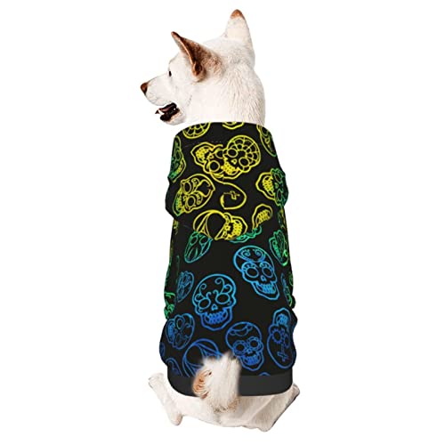 Hunde Kapuzenpullis Regenbogen Zuckerschädel Kapuzen Hunde Sweatshirt Winter Haustier Hoodies Modischer Haustier Pullover, Für Katze, Kleiner Hund, XXL von 803