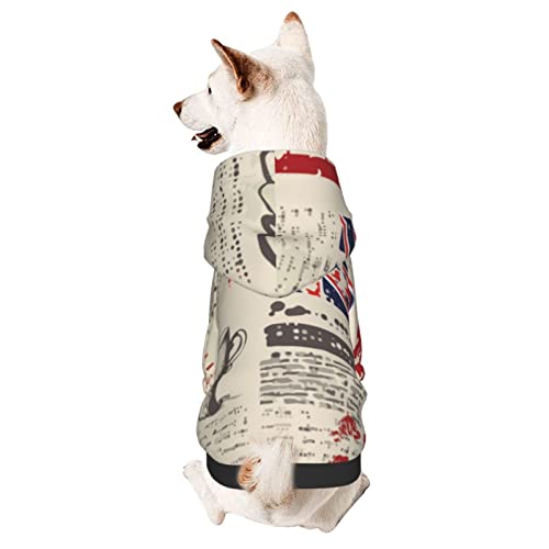 Hunde Kapuzenpullis Zeitung London Retro Hund Kleidung Kapuzenpullis Modischer Hundebekleidung Warme Haustier Hoodies, Für Kleiner Hund, Katze, S von 803