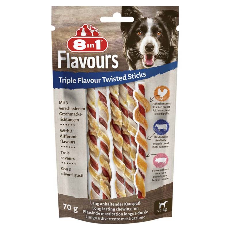 3 + 1 gratis! 4 x 10 Stück 8in1 Triple Flavour - 4 x 10 Stück Twisted Kaustangen von 8in1