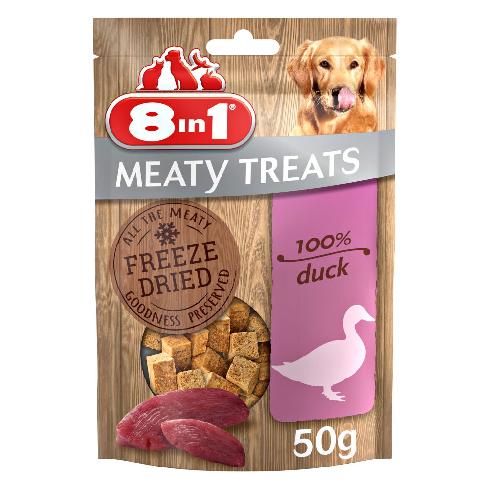 3 + 1 gratis! 4 x 50 g 8in1 Meaty Treats - Entenbrust 3 + 1 gratis! 4 x 50 g 8in1 Meaty Treats - Entenbrust von 8in1
