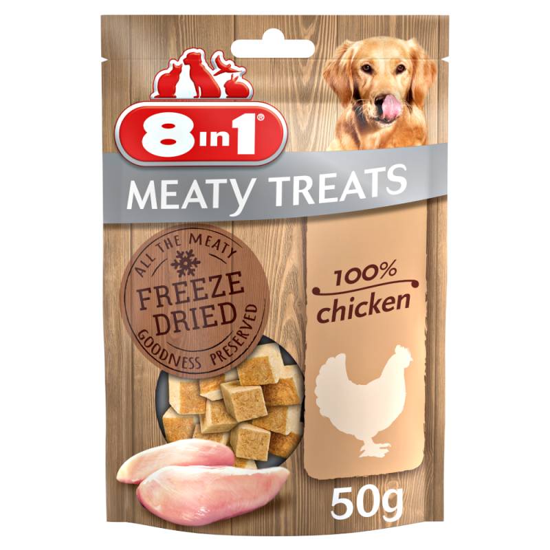 3 + 1 gratis! 4 x 50 g 8in1 Meaty Treats - Hähnchenbrust 3 + 1 gratis! 4 x 50 g 8in1 Meaty Treats - Hähnchenbrust von 8in1