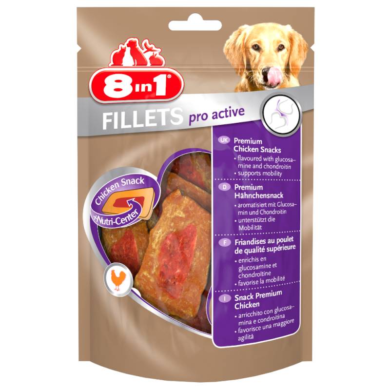 3 + 1 gratis! 4 x 80 g 8in1 Fillets Pro Snacks - Active von 8in1