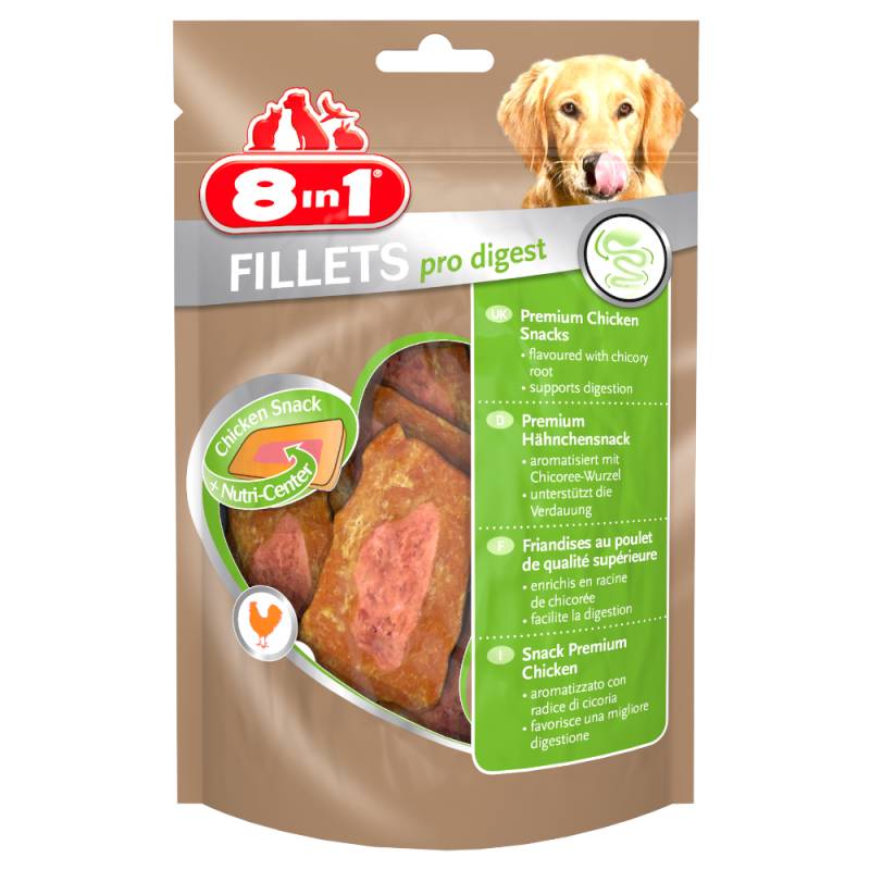3 + 1 gratis! 4 x 80 g 8in1 Fillets Pro Snacks - Digest von 8in1
