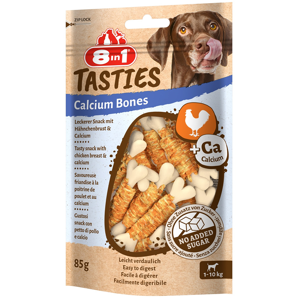 3 + 1 gratis! 4 x 85 g 8in1 Tasties Hundesnacks - Huhn Calcium Bones 3 + 1 gratis! 4 x 85 g 8in1 Tasties Hundesnacks - Huhn Calcium Bones von 8in1