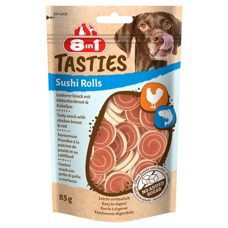 3 + 1 gratis! 4 x 85 g 8in1 Tasties Sushi Rolls - Huhn von 8in1
