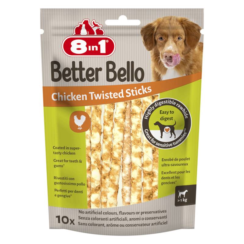 3 + 1 gratis! 4 x 8in1 Better Bello Hundesnacks - 4 x 60 g Chicken Twisted Sticks 3 + 1 gratis! 4 x 8in1 Better Bello Hundesnacks - 4 x 60 g Chicken Twisted Sticks von 8in1