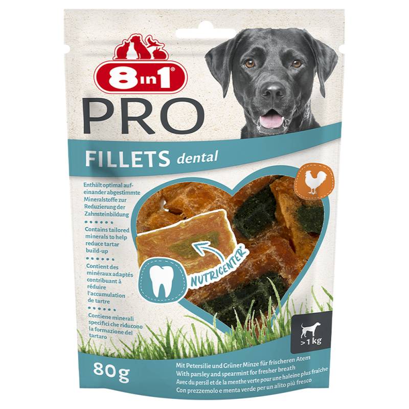 3 + 1 gratis! 4 x 8in1 Fillets Pro Snacks - 4 x 80 g Dental 3 + 1 gratis! 4 x 8in1 Fillets Pro Snacks - 4 x 80 g Dental von 8in1
