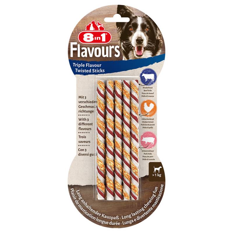 3 + 1 gratis! 4 x 8in1 Triple Flavour - 4 x 10 Stück Twisted Kaustangen von 8in1