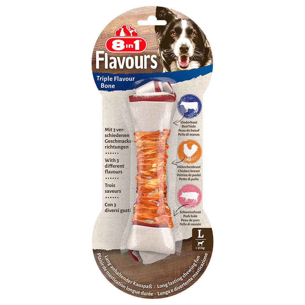 3 + 1 gratis! 4 x 8in1 Triple Flavour - 4 x 85 g Kauknochen L 3 + 1 gratis! 4 x 8in1 Triple Flavour - 4 x 85 g Kauknochen L von 8in1