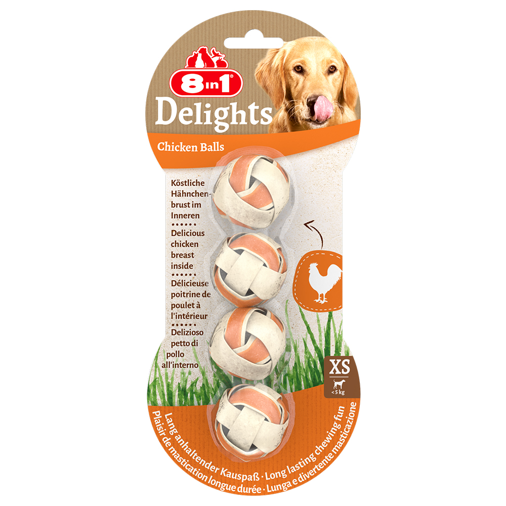 8in1 Delights Kaubälle Huhn - 36 g (4 Stück) von 8in1