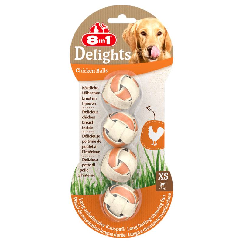 8in1 Delights Kaubälle Huhn - Sparpaket: 6 x 36 g (24 Stück) von 8in1