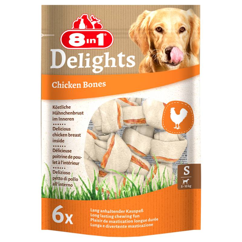 8in1 Delights Kauknochen Huhn - 210 g (6 Stück) Größe S von 8in1
